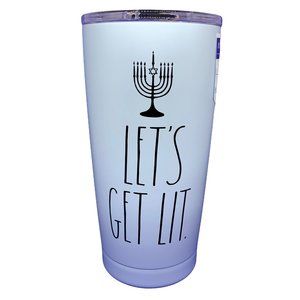 RAE DUNN NWT "Let's Get Lit" Insulated Stainless Steel Travel Mug
